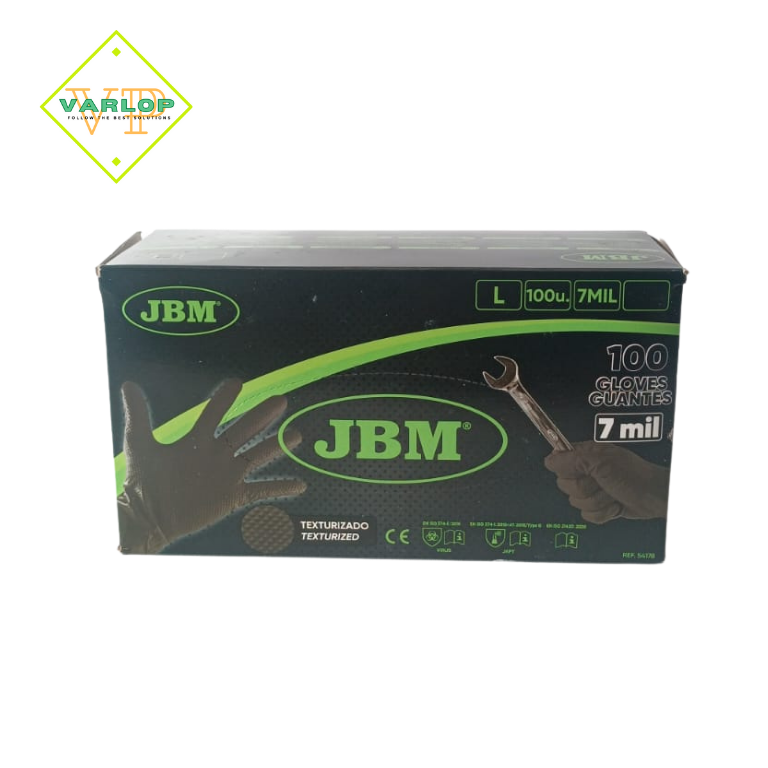 Luva Nitrilo Reforçada, Tam.L (Laranja/Preta)