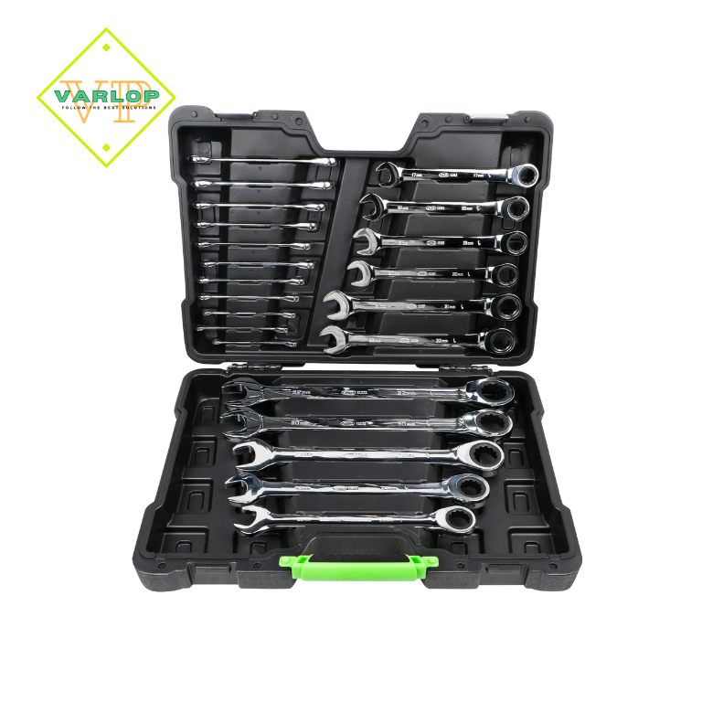 CONJUNTO DE 22 CHAVES COMBINADAS COM CATRACA EM MALETA