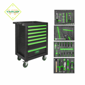 CARRINHO DE FERRAMENTAS COM 7 GAVETAS - VERDE